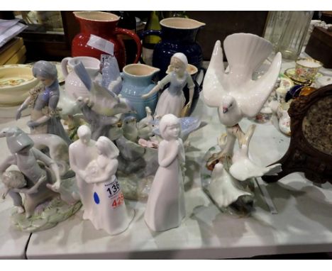 Seven mixed ceramic figurines to include Royal Doulton. Not available for in-house P&amp;P 