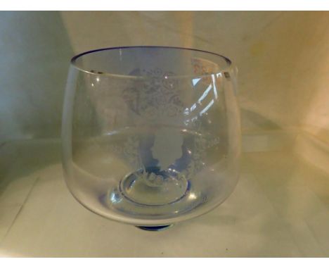 Caithness limited edition Queen Elizabeth II Golden Jubilee bowl, H: 16cm. Not available for in-house P&amp;P
