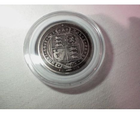 1887 - silver shilling of queen Victoria. UK P&amp;P Group 0 (£6+VAT for the first lot and £1+VAT for subsequent lots)&nbsp; 