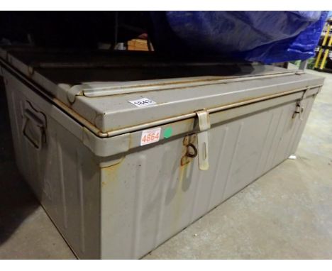 Large metal tool storage box, 53 x 48 x 37 cm. Not available for in-house P&amp;P