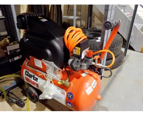 Clarke Warrior 30 air compressor. All electrical items in this lot have been PAT tested for safety and have passed. This does