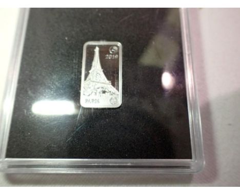 2019 - silver half dollar ingot - Paris. UK P&amp;P Group 0 (£6+VAT for the first lot and £1+VAT for subsequent lots) 