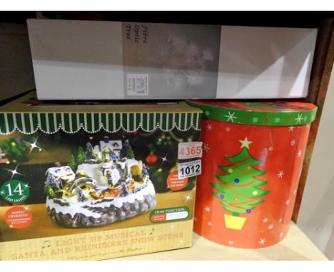 Shelf of Christmas decorations. Not available for in-house P&amp;P 