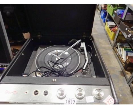 Dansette record player, working. All electrical items in this lot have been PAT tested for safety and have passed. This does 