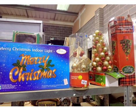 Mixed Christmas items, including two indoor light sets. Not available for in-house P&amp;P