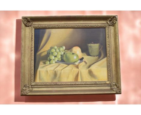 Harriet Gosling (late 20th century), Still life of fruit, oil on canvas, 39cm x 28.7cm, signed and dated (19)92 lower right, 