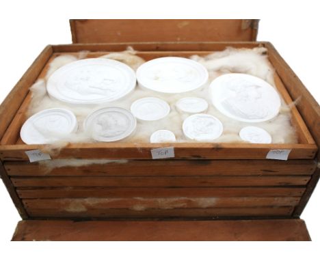A vast collection of 19th century Grand Tour plaster casts of intaglio portraits comprising various types and designs and inc