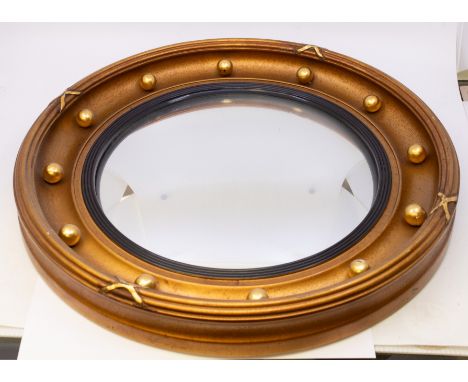 Collector's lot to include: Regency style giltwood convex mirror (Butler's mirror), approx 44cm diam together with a Modern E