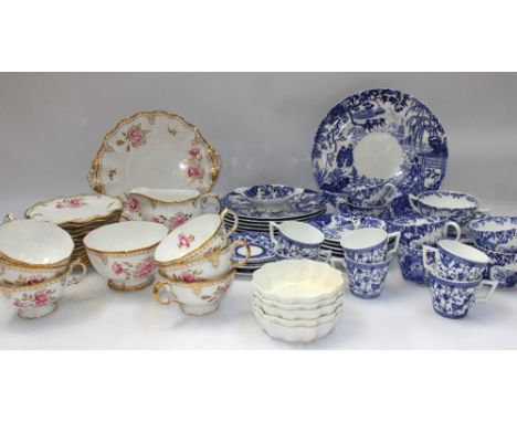 A collection of Royal Crown Derby Makado tea/coffee wares with a Royal Crown Derby Pinxton Roses tea wares, to include trio's