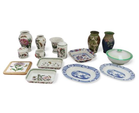 Quantity of decorative ceramics to include Masons Ironstone dish; assorted Portmeirion Botanic Garden items to include storag