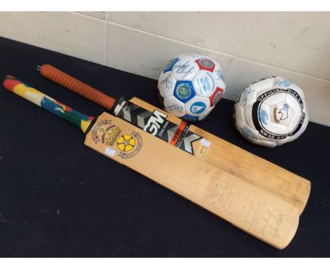  Football: 2 signed 1990s' footballs, one Manchester City and the other Derby County (Derby has fading to signatures), togeth