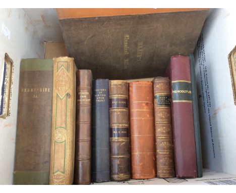 A collection of early 19th Century books to include the history of Staffordshire c1834, 20th Century history of Burton-Upon-T