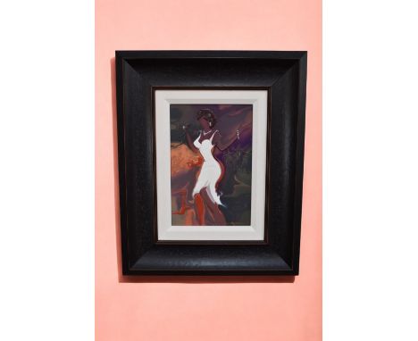Steve Bloom (Contemporary American) a signed hand-embellished serigraph of a jazz singer.