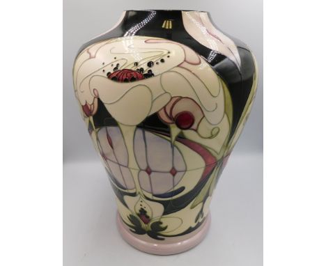 Moorcroft pottery, 'Prestige' White Rose patterned large vase, designed by Emma Bossons, limited edition 14/25, approx. 38cm 