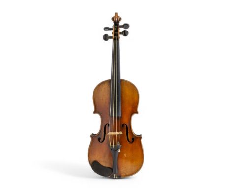  A 19th Century half size German violin, with bow and carry case.