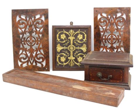 An early 20th Century wooden boxed spirit level by John Rabone &amp; Sons, mahogany box with drawer, an early 18th Century pa