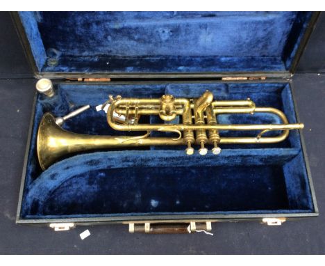 A mid 20th Century Besson &amp; Co cased brass trumpet.