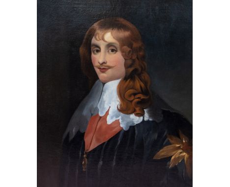 After Anthony Van Dyck (1599-1641), Portrait of a gentleman, oil on canvas, approx. 61cm x 74cm, unsigned, In elaborate gilt 