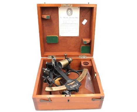 Heath &amp; Co; a 20th century cased 'Hezzanith' sextant; serial number 65698; in original fitted case