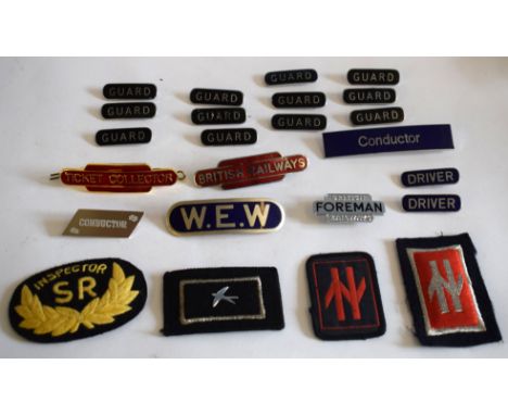 Fifteen brand new railway-interest Badges Badges: 12 x black enamel ‘GUARD’, 2 x blue enamel ‘DRIVER’, 1 x blue enamel ‘CONDU