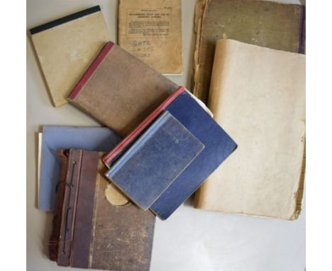 Eight assorted books: ‘Midland Railway Section Information &amp; tests’ containing LMS memos from 1934 to 1946 pasted into a 