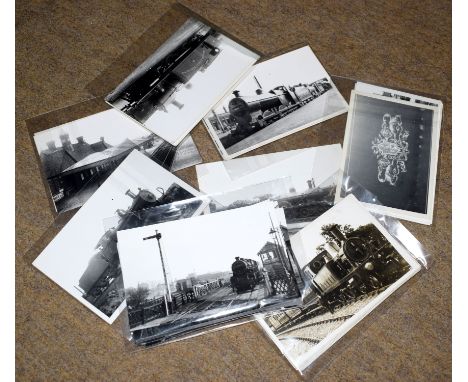 Approx 45 loose 6”x 4” b/w steam era railway-interest photos including 30 x M&amp;GN many copyrighted by the M&amp;GN circle.