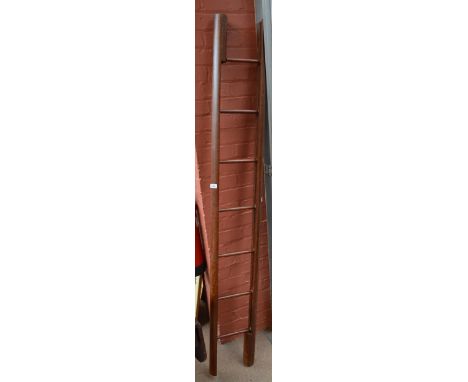 A modern hinged folding pole ladder, height 207cm.