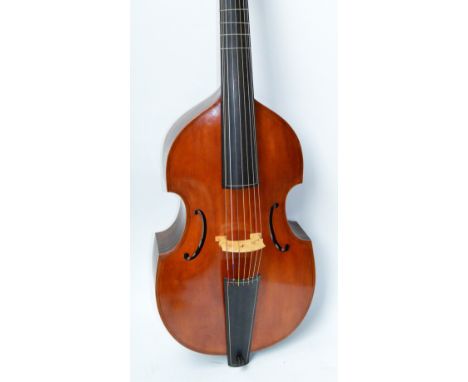 A fine modern English bass viol by Roger Rose, labelled "Roger Rose, West Dean anno 1987 signed R Rose", with carved scroll a