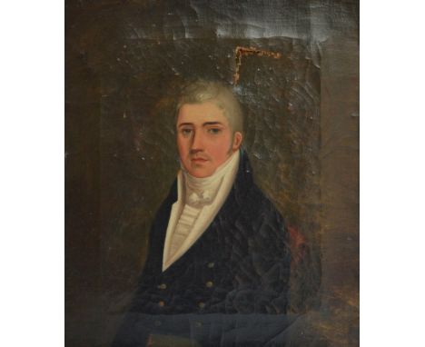 19TH CENTURY ENGLISH SCHOOL; oil on canvas, portrait study of a man, unsigned, 30 x 25.5cm, framed.