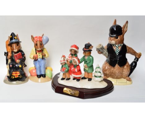 A small collection of large Bunnykin items comprising special Bunnykins teapot D6966 "London City Gent", limited edition Bunn