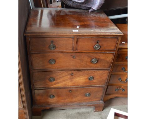 A 19th century mahogany chest of small size, with two short and three long drawers on bracket feet, width 68.5cm.
