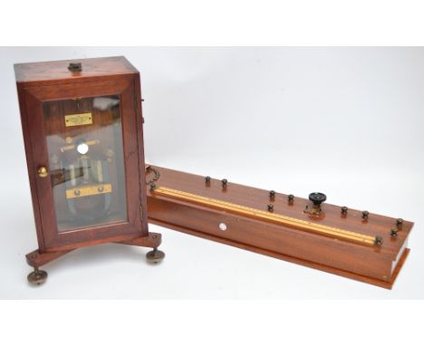 A cased reflecting galvanometer by Cambridge Scientific Instruments Company, and a Potentiometer by Phillip Harris Ltd (2).