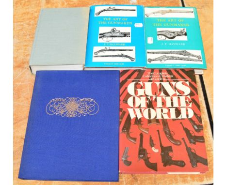 Five books on guns including JF Hayward, The Art Of The Gun Maker (11 volumes), Guns of The World etc.