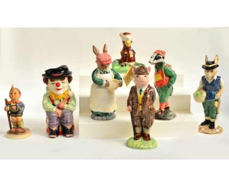 Four Beswick Sinclairs figures; special edition EDF12 "Gardener Rabbit", special edition ECF9 "Hiker Badger", special edition