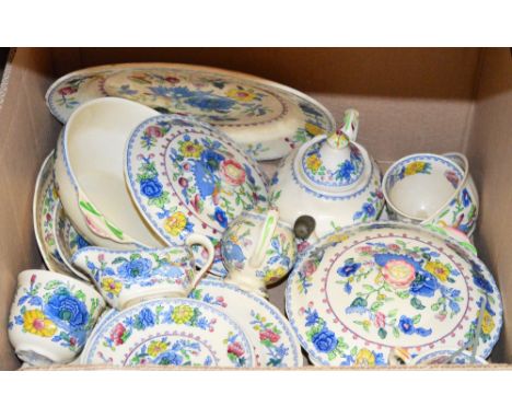 A quantity of Mason's ironstone "Regency" table ware including graduated plates, tureens, teapot, cups and saucers, etc (part