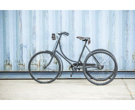 An Abingdon 'King Dick' Lady's Tricycle, British, Edwardian,black painted frame with curved top tube, adjustable saddle fitte