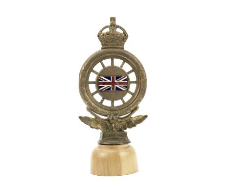 A 1909-1911 RAC full member's badge by Elkington,hollow-cast 'Type 2' brass badge with single-winged Mercury, numbered B1530,