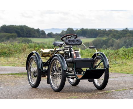 1900 Darracq Perfecta 2 QuadricycleRegistration no. BS 8714Chassis no. Frame no. B 362*Powered by a 2 ¾ HP De Dion Bouton eng