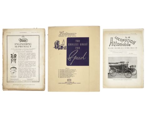 La Locomotion Automobile - 1897,Issue number 4 dated 28 Janvier 1897 of this rare French text publication, 12 unbound printed
