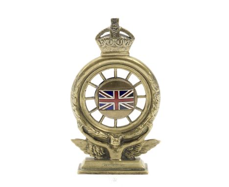 A small RAC full member's badge by Elkington &amp; Co, 1908-1910s,number C4628, polished brass with enamel Union Jack centre,