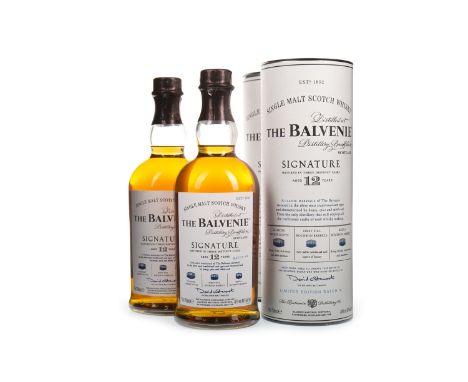 BALVENIE SIGNATURE AGED 12 YEARS BATCH NO. 4 (2) Single Malt Scotch Whisky Matured in a combination of sherry and bourbon cas