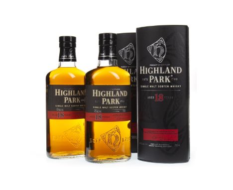 HIGHLAND PARK AGED 18 YEARS (2) Single Malt Scotch Whisky 750ml, 43% volume, in box. Two bottles.