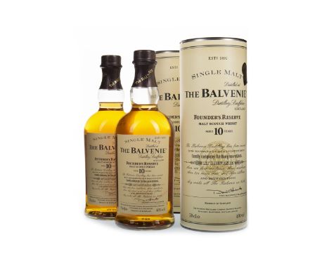 BALVENIE FOUNDER'S RESERVE AGED 10 YEARS (2) Single Malt Scotch Whisky 70cl, 40% volume, in tube. Two bottles.