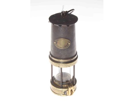 Patterson &amp; Co. miners lamp, type A3, stamped Felling on Tyne.