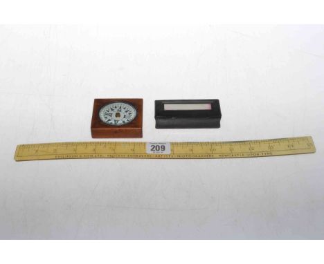 Compass, snuff box and advert rule (3).