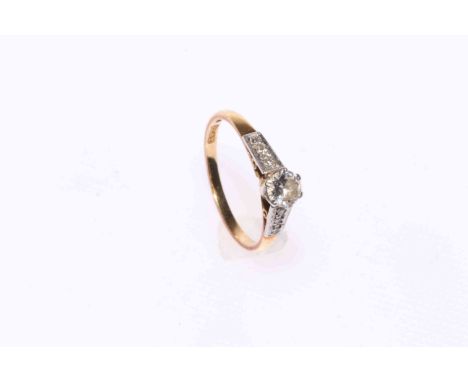 18 carat gold and platinum diamond ring.