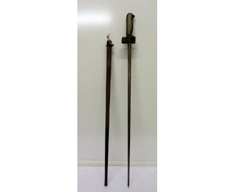 A socket bayonet and scabbard