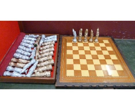 A chess set with Chinese figural pieces
