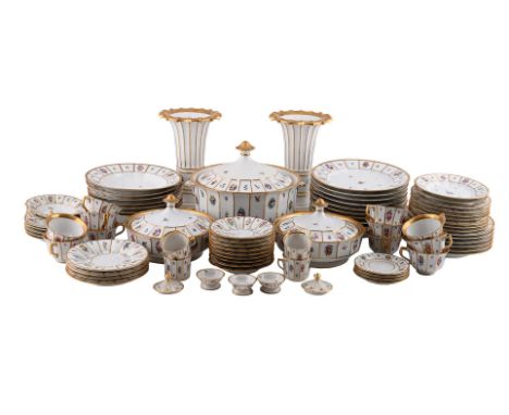 A ROYAL COPENHAGEN 'HENRIETTE' PART DINNER SERVICE SECOND HALF 20TH CENTURY Comprising approximately: a pair of trumpet vases