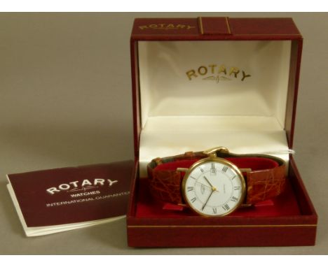 A ROTARY GENTLEMAN'S WRISTWATCH, c.1986, in 9ct gold case, no. 41534, Swiss quartz date ETA 555415 movement, signed, white di